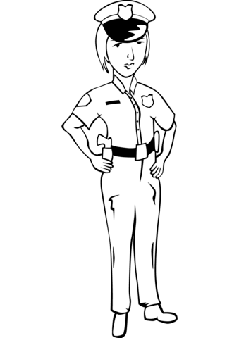 339x480 Police Woman Coloring Pages