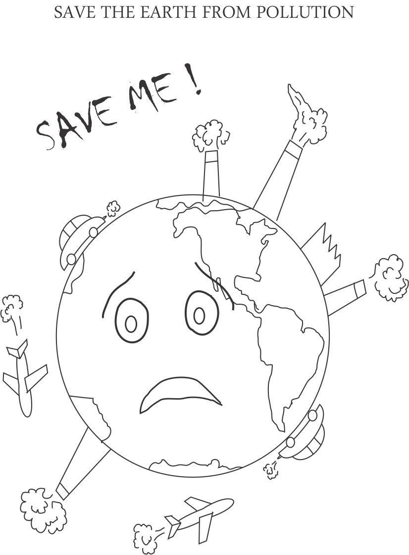 826x1122 Control Pollution Printable Coloring Page For Kids Earth Day