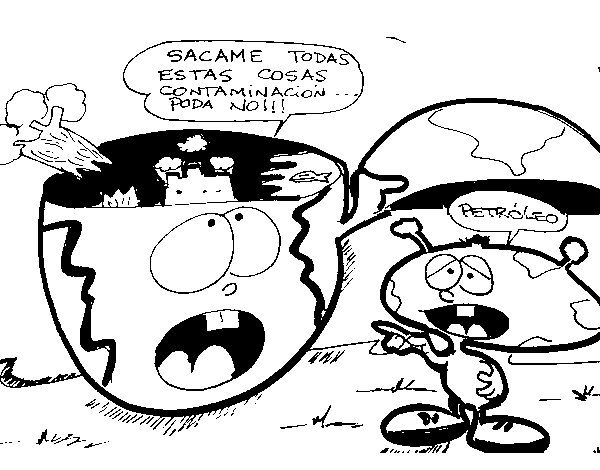 600x470 Planet Against Pollution Coloring Page