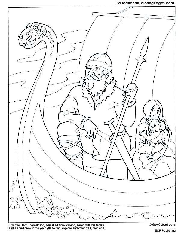 612x792 Eric The Red Coloring Page. Mystery Of History Volume 2, Lesson 51