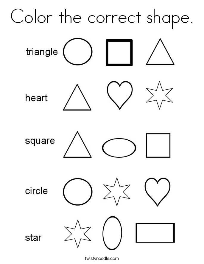 685x886 Color The Correct Shape Coloring Page