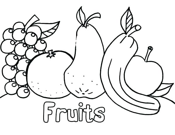 600x464 Coloring Pages For Kids Animals Fruit Fun Together Fruits