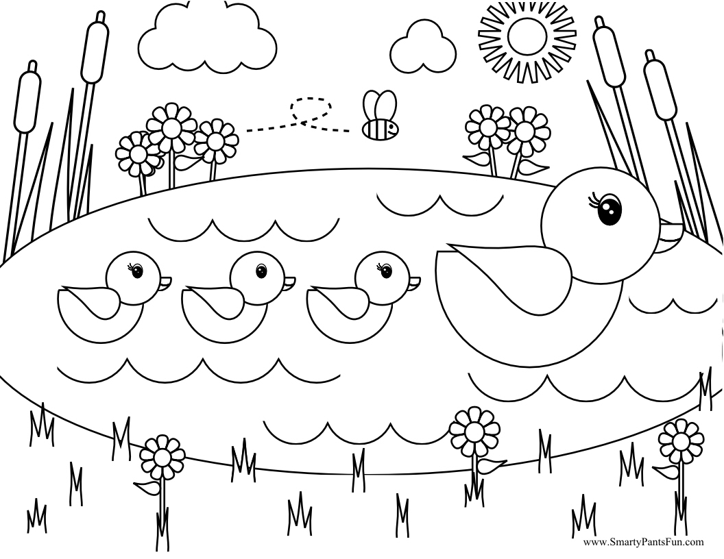 Pond Coloring Page 1056x816 Pond Coloring Page