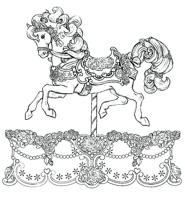 Carousel Horse Coloring Page Horses Coloring Pages Printable Also 600x648 Carousel Horse Coloring Page Horses Coloring Pages Printable Also