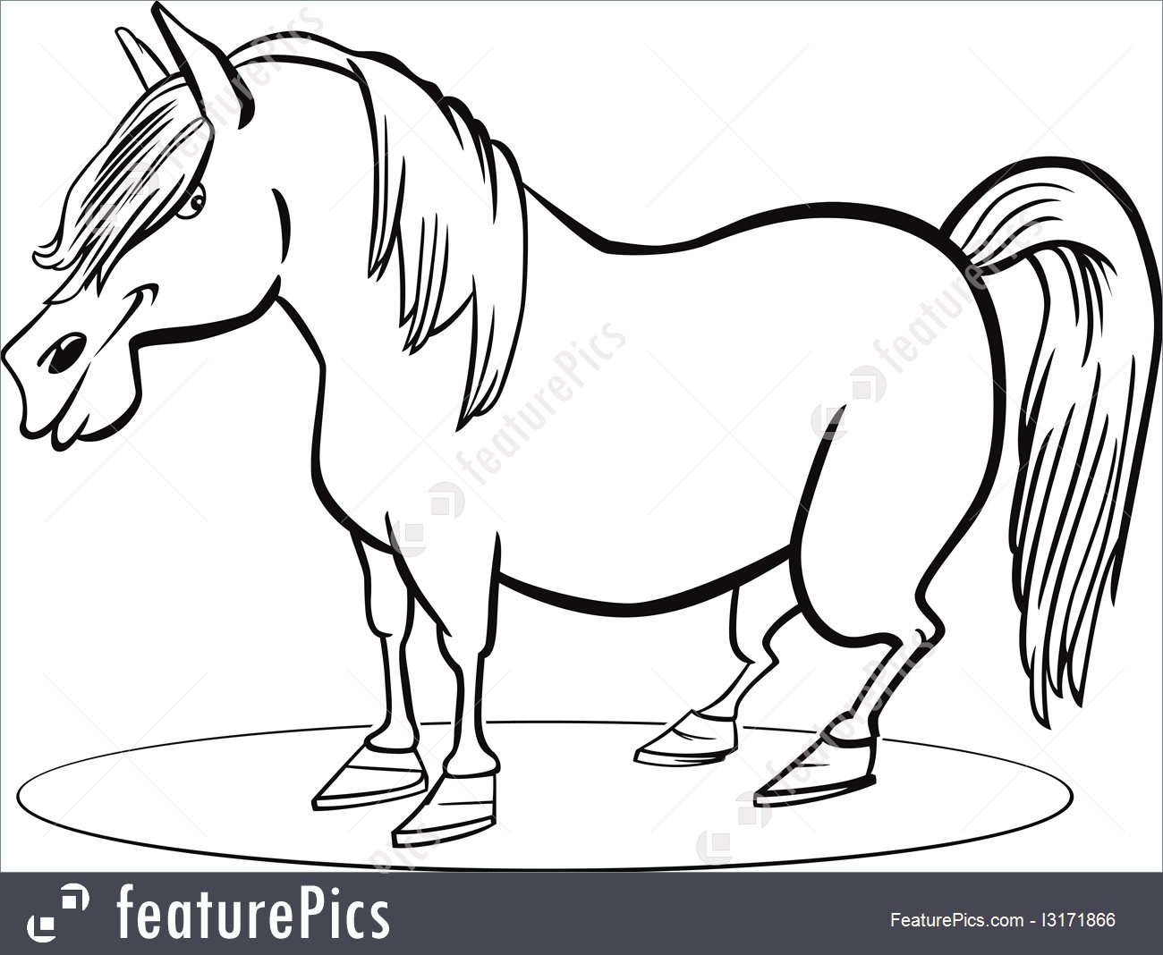 Cartoon Pony Horse Coloring Page Illustration 1300x1068 Cartoon Pony Horse Coloring Page Illustration