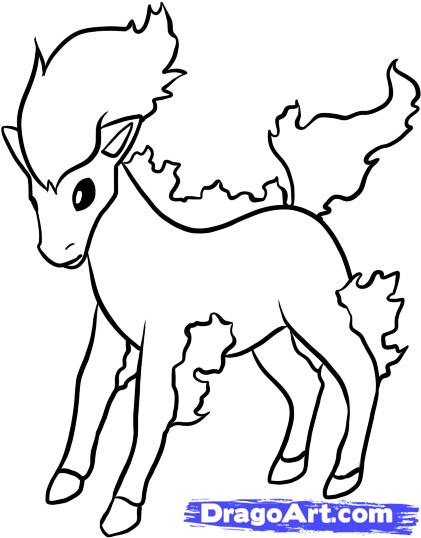 Pokemon Ponyta Coloring Page 421x538 Pokemon Ponyta Coloring Page