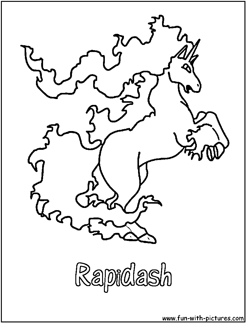 Rapidash Coloring Page 800x1050 Rapidash Coloring Page
