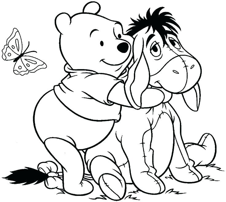 Pooh Bear Coloring 736x656 Pooh Bear Coloring