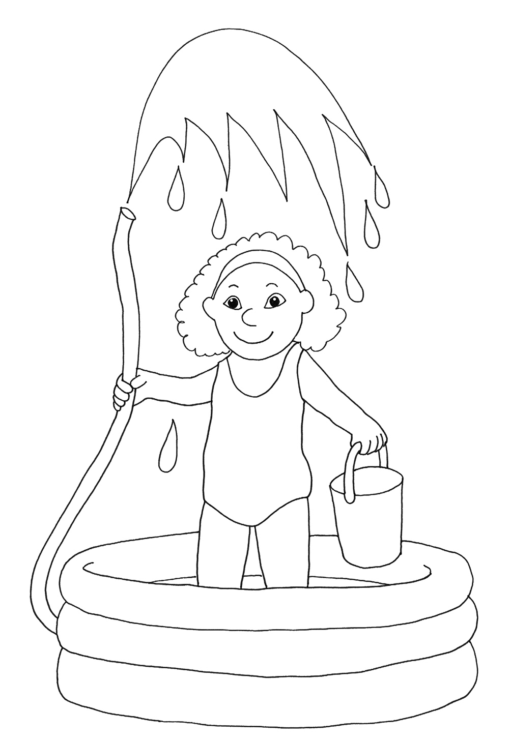Summer Coloring Pages Girl Water Pool Inside 10 1004x1459 Summer Coloring Pages Girl Water Pool Inside 10