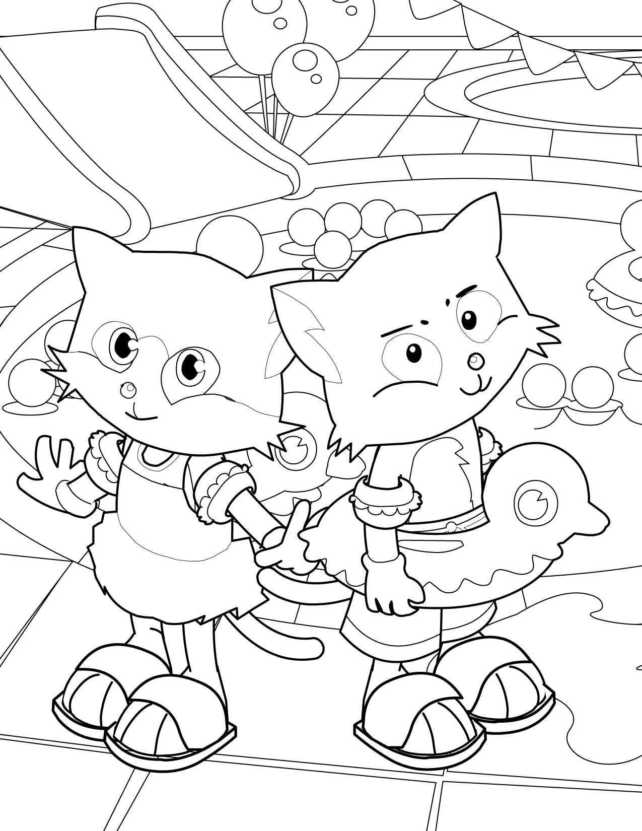 Pool Party Coloring Page 1275x1650 Pool Party Coloring Page