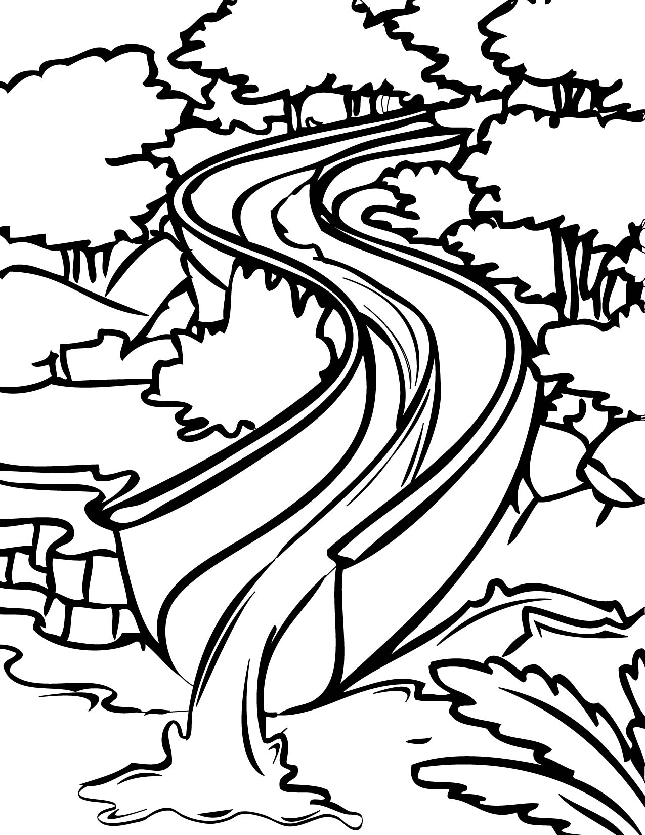 Water Slide Coloring Page 1275x1650 Water Slide Coloring Page