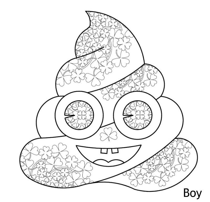 800x770 Printable Poop Emoji Coloring 046 1, St Patrick's Day Coloring