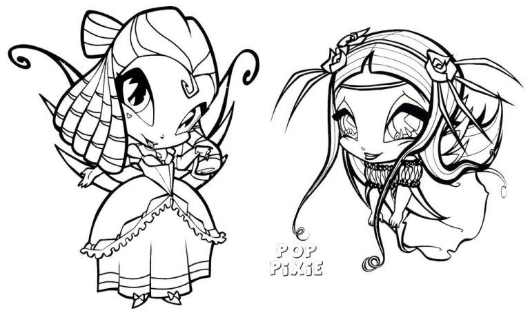 768x454 Winx Club Tune And Amore Pop Pixie Coloring Sheet For Girls