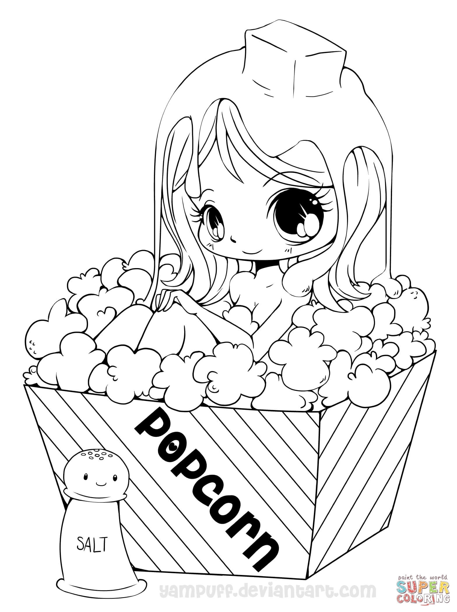 1568x2100 Popcorn Coloring Pages New Chibi Popcorn Girl Coloring Page