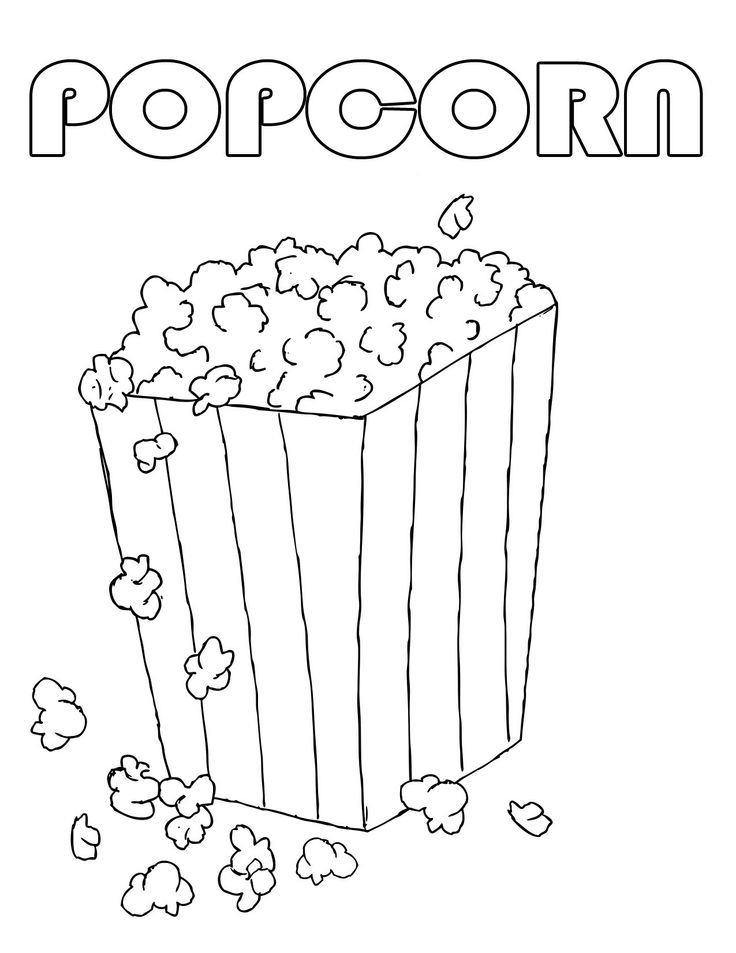 736x953 Popcorn Coloring Pages For Kids It's National Popcorn Popping