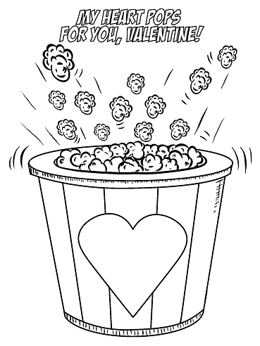 369x492 My Heart Pops For You Valentine Coloring Page. Popcorn Valentine