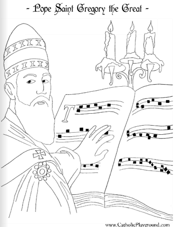 350x453 Pope Saint Gregory The Great Coloring Page September 3rd