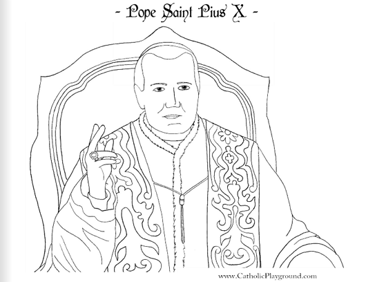 530x408 Pope Saint Pius X Coloring Page August 21st Catholic Playground