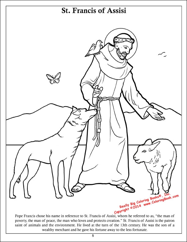 612x792 St Francis Coloring Page Coloring Books Pope Francis Coloring