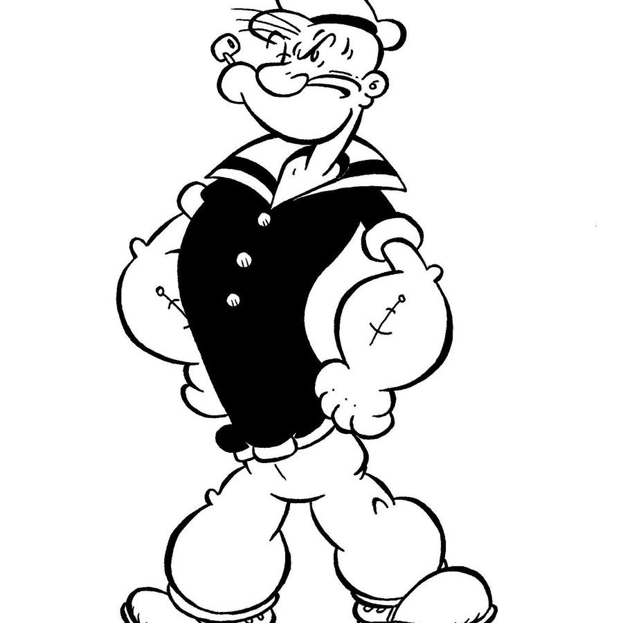 900x900 Popeye Coloring Pages Cartoon The Sailor Man General Page Colorng