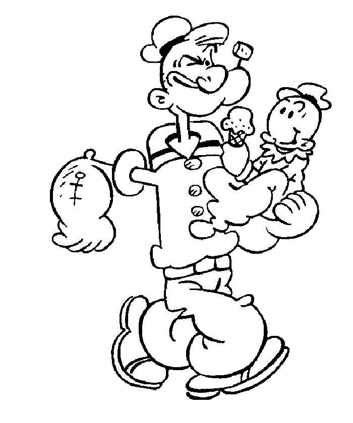 700x840 Popeye Characters Coloring Popeye and kids coloring pages Popeye