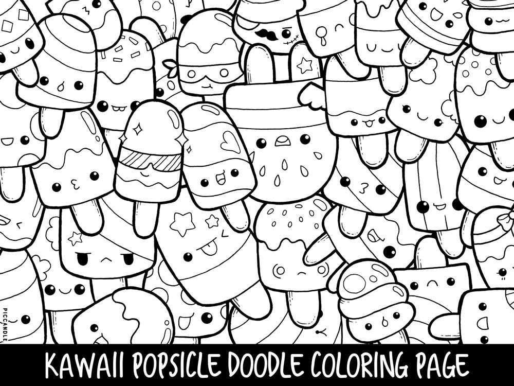 1000x750 Popsicle Doodle Coloring Page Printable Cutekawaii Coloring