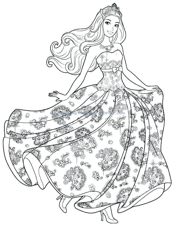 Barbie Princess Coloring Pages Barbie Coloring Pages For Kids 596x768 Barbie Princess Coloring Pages Barbie Coloring Pages For Kids