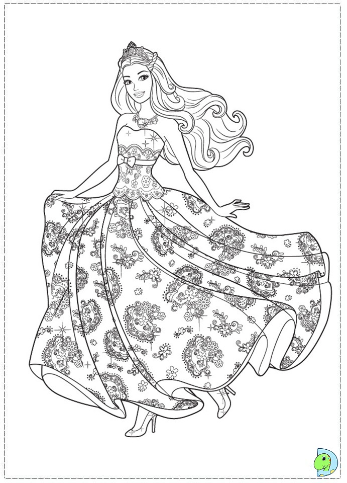 Coloring Page Child Princess Barbie Princess And 691x960 Coloring Page Child Princess Barbie Princess And