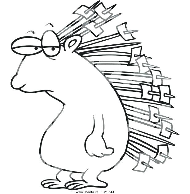 618x630 Porcupine Coloring Page Vector Of A Cartoon Porcupine With Memos