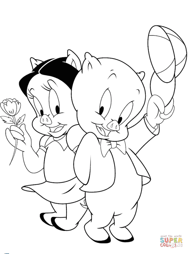 Porky Pig Coloring Pages 645x868 Porky Pig Coloring Pages