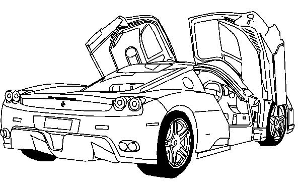 Deluxe Ferrari Sport Car Coloring Page 592x367 Deluxe Ferrari Sport Car Coloring Page