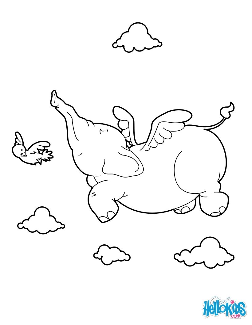 Elephant Flying Coloring Pages 820x1060 Elephant Flying Coloring Pages