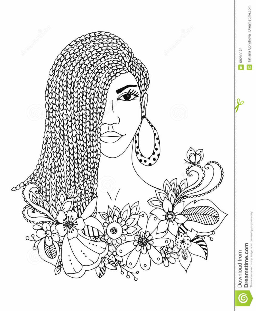 Vector Illustration Zentangl Portrait African American Woman 845x1024 Vector Illustration Zentangl Portrait African American Woman