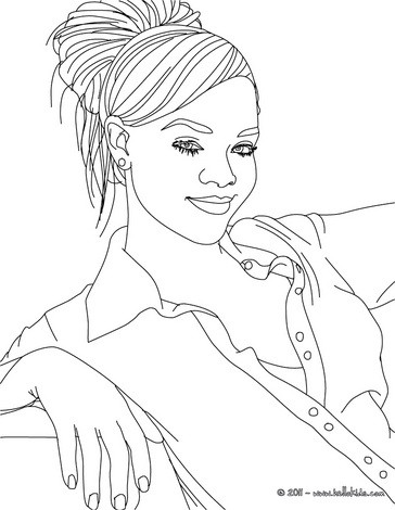 Beautiful Rihanna Coloring Page. More Famous People Content 364x470 Beautiful Rihanna Coloring Page. More Famous People Content