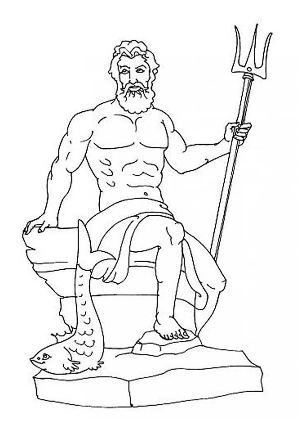600x849 Poseidon From Greek Gods And Goddesses Coloring Page