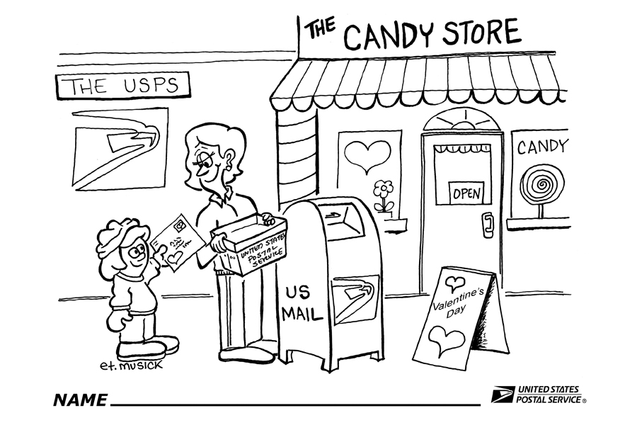 Post Office Coloring Pages 900x600 Post Office Coloring Pages