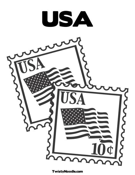 468x605 Postage Stamp Coloring Pages