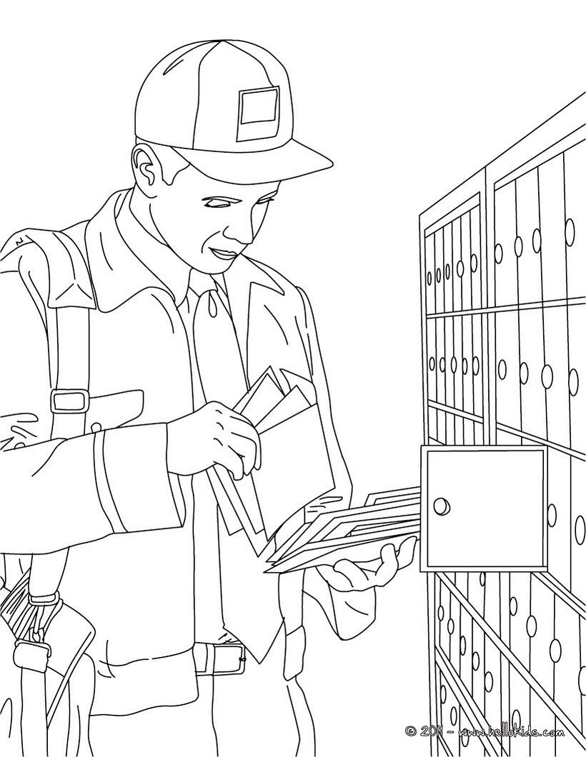 Postal Coloring Pages