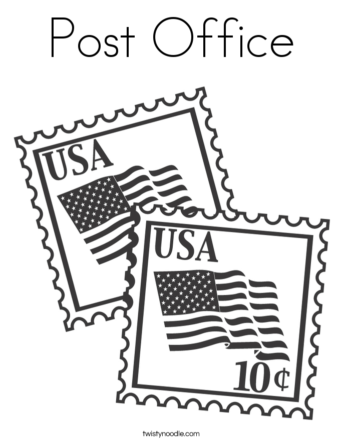 685x886 Post Office Coloring Page