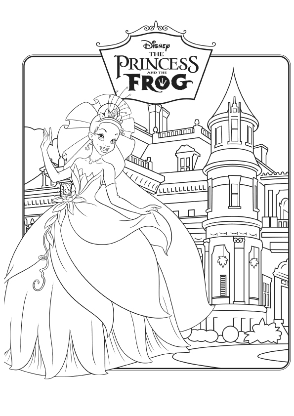 595x842 Disney Princess And The Frog Film Poster Coloring Pages