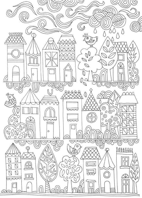Free Colouring Poster Tiny Town Adult Coloring, Lisa And Free 600x839 Free Colouring Poster Tiny Town Adult Coloring, Lisa And Free