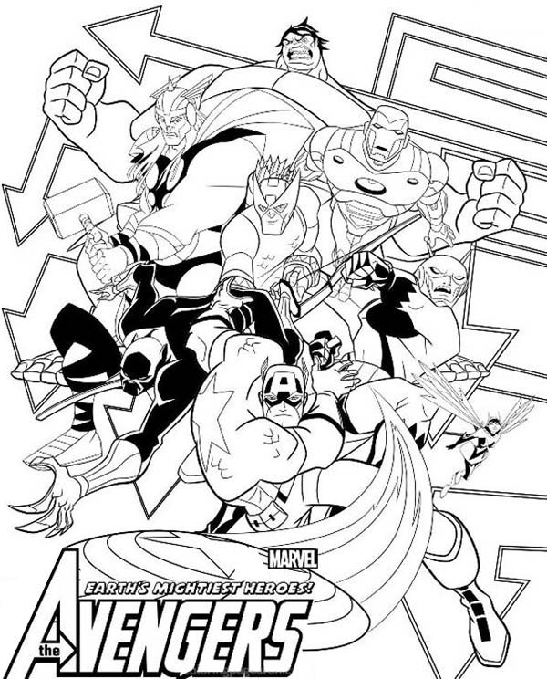 The Avengers Poster Coloring Page 600x744 The Avengers Poster Coloring Page
