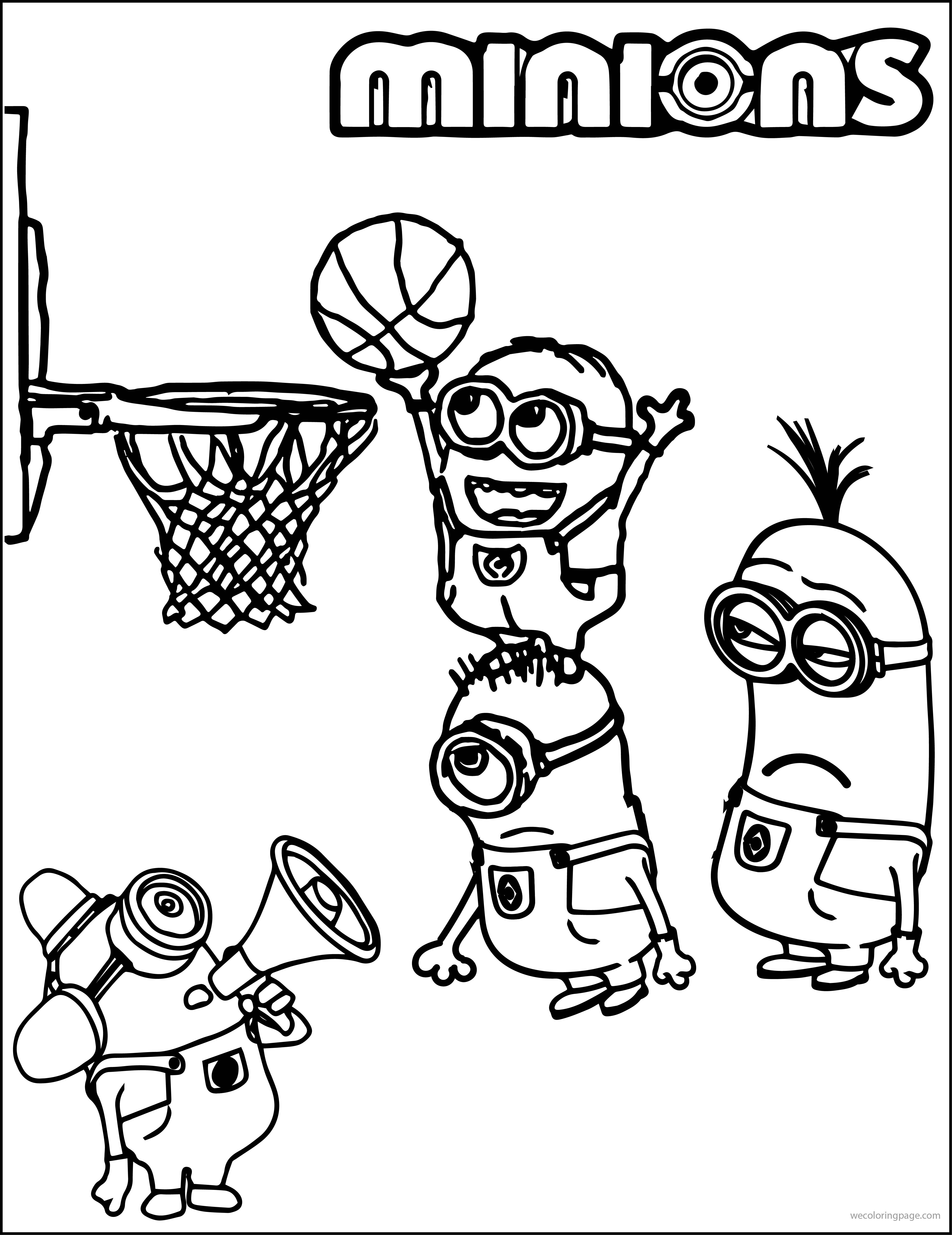 4499x5835 Minion Playing Basketball Coloring Pages Canvas Patterns Clay Pot