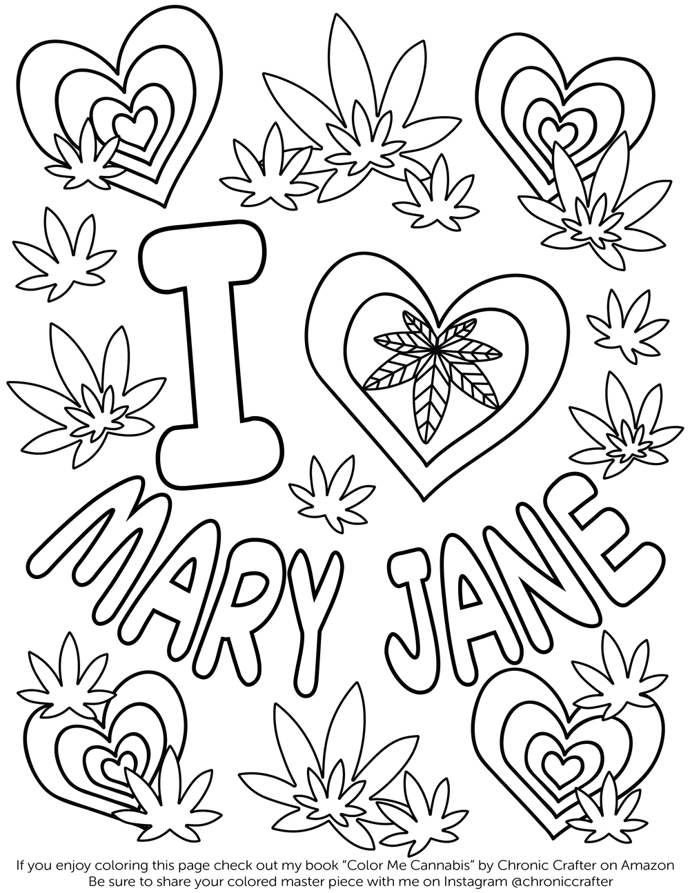Pot Leaf Coloring Pages