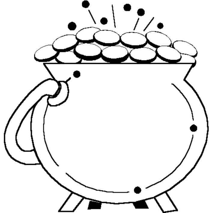 Pot Of Gold Coloring Page 696x707 Pot Of Gold Coloring Page