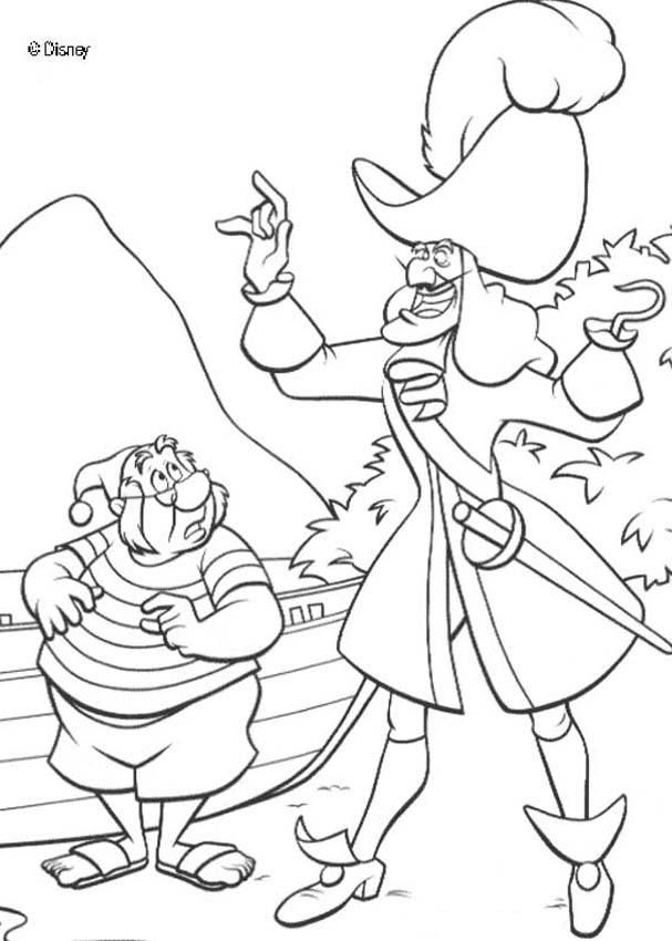 607x850 Pirate ship coloring pages printable Captain Hook And Smee