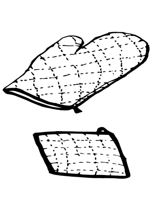 531x750 Coloring Page Oven Glove
