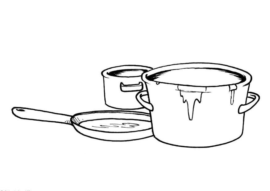 875x620 Coloring Page Pots And Pans