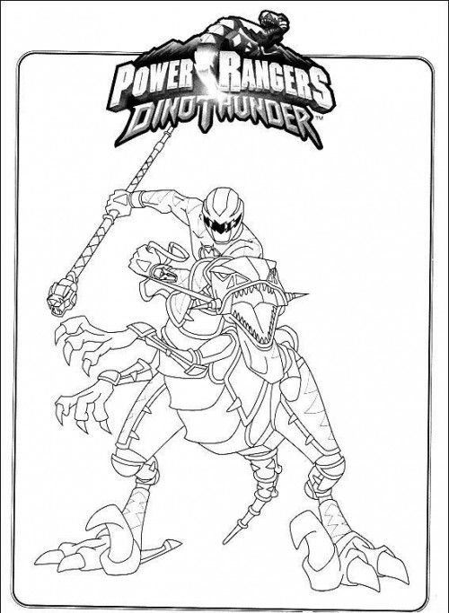 500x683 Power Rangers Dino Thunder Riding Robot Coloring Page Dinorobot