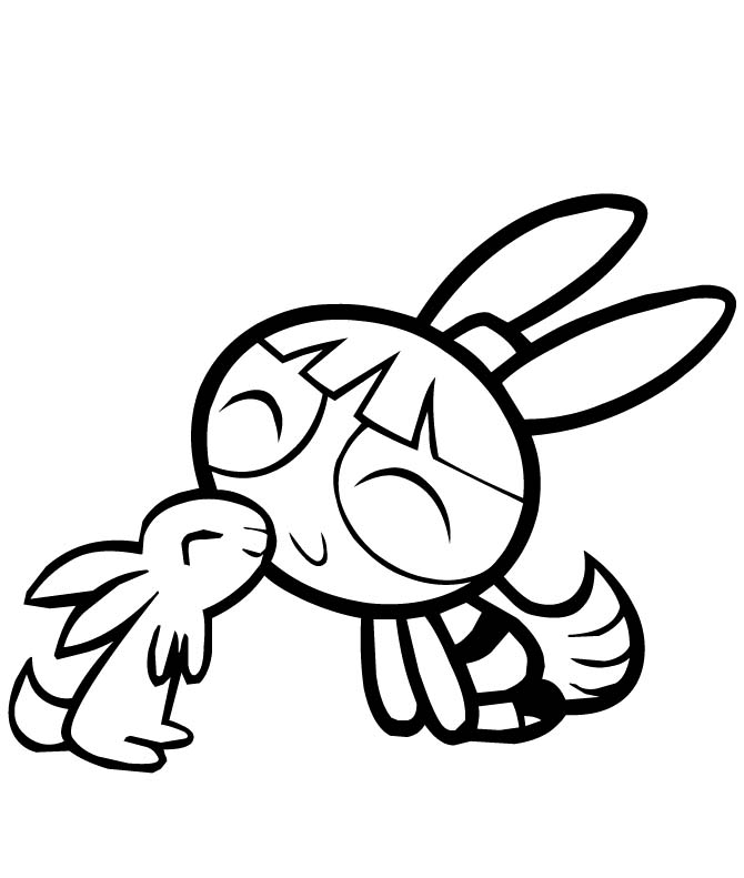 670x791 Blossom Powerpuff Girls With Rabbits Coloring Book Subconscious